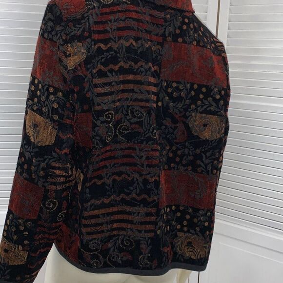 Vintage Reversible Patchwork Button Down Tapestry Jacket M/L - Picture 11 of 15